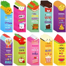 120 Pcs Scratch and Sniff Scented Bookmarks for Students Teens Food Lovers