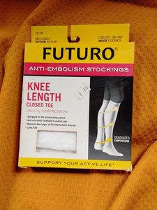 Futuro Anti-Embolism Stockings Knee Length Closed Toe Medium Regular