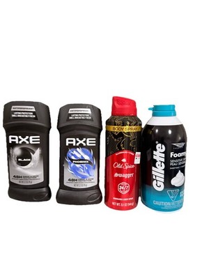 2 AXE Anti Prespirant  48hr , 1 Old Spice Swagger And 1 Gillette Foamy