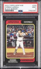 2023 TOPPS HERITAGE BLACK BORDER #209 CORBIN CARROLL ROOKIE RC PSA 9