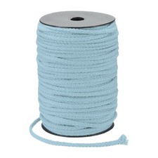 Macrame Cord 5mm x 295 ft Handmade Natural Cotton Rope, 8 Strand, Light Blue