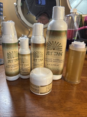 Jet Tan instant airbrush tanning solution 8 fl oz  exfoliator & barrier cream