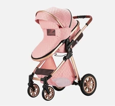 3 in 1 Baby Stroller  Car Base with Isofix Safety Baby Car Seat Base Super Pink