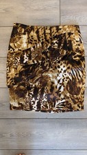Cache Animal Print Layered Wrap Mini Skirt Size 4