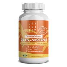 Grounded Beta Carotene Tanning Tablets | 120 Tablets, 4 120 count (Pack of 1)