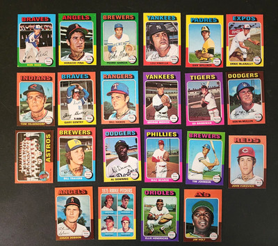 1975 Topps Baseball Mini Lot Set (22) SemiStars & Commons High Grade EXMT-NM+