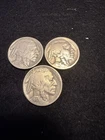 Buffalo Nickel 5C Lot of 3 (1935, 1937, 19 20) Circulated Ungraded