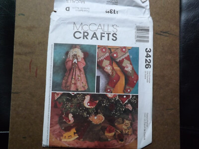 McCalls Craft Sewing Pattern 3426 Christmas Angel Stocking Tree Skirt ...