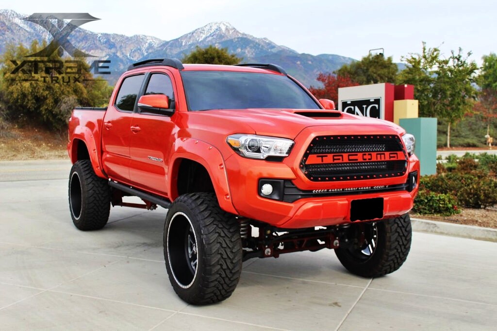 Paintable Pocket Rivet/Bolt Style Fender Flares – Full 4-Piece Set For 2016-2017 Toyota Tacoma 10 thumbnail image