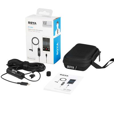 BOYA Lavalier Microphone Lapel Clip on Mic Lightning for iOS iPhone XS XS Max X 