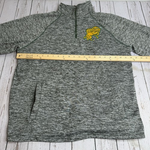 North Dakota State Bison 1/4 Zip Pullover Sweater Shirt Mens Large Gray NDSU - Picture 7 of 10