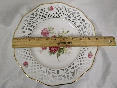 Vintage Schumann Arzberg Germany Rose Pattern Bavaria Porcelain 10" Plate - Picture 2 of 6