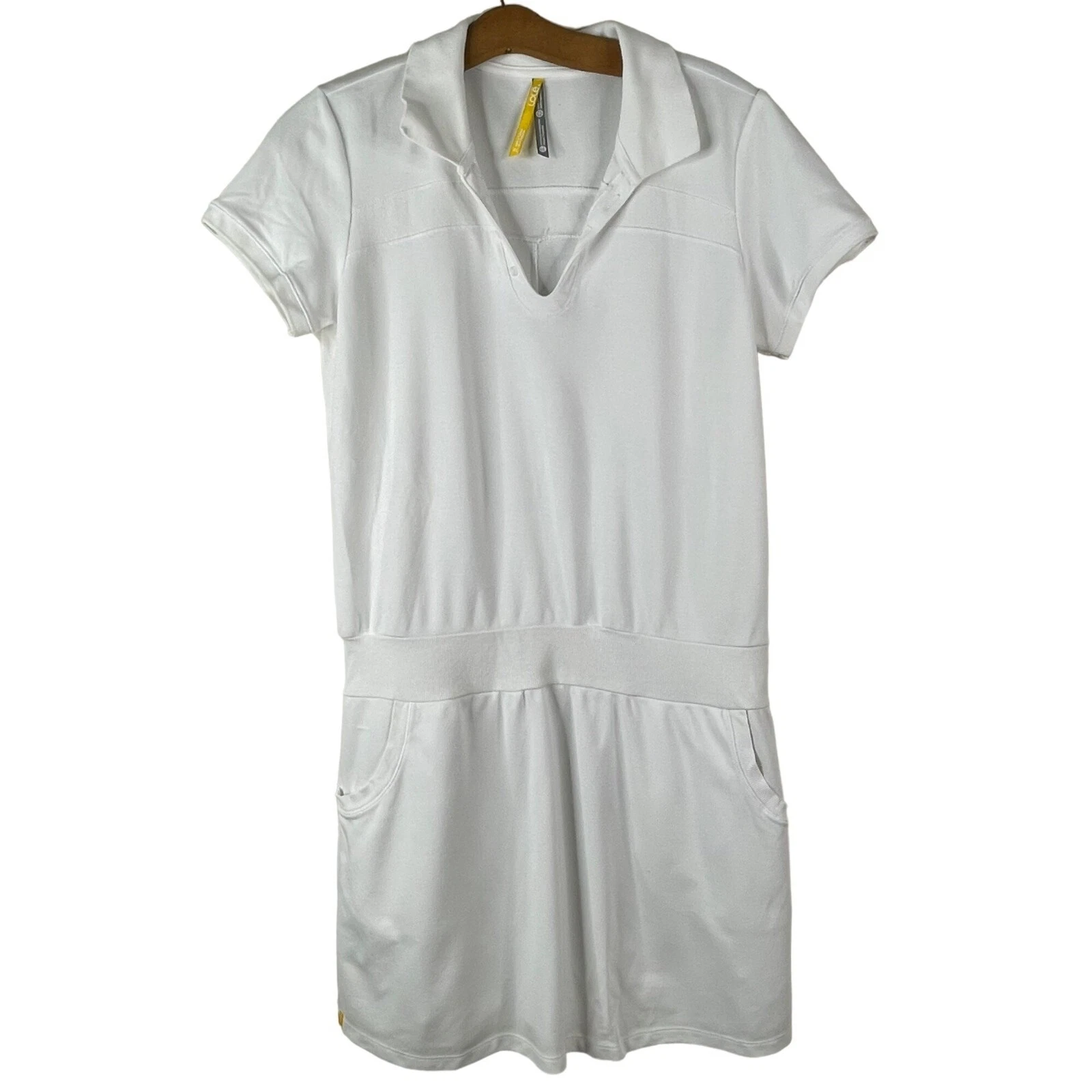 lole tennis dress calm mini collared drop waist athleisure 