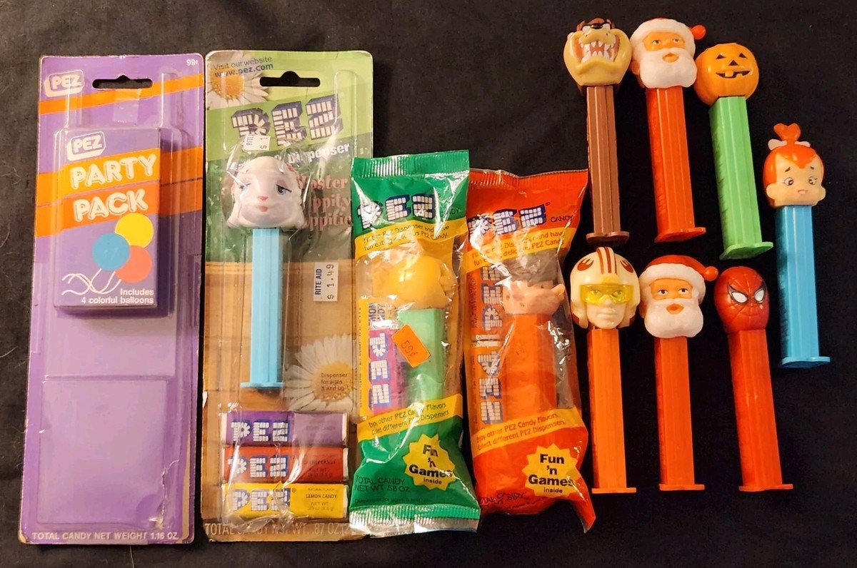 Lot Of 10 Rare Vintage Pezz Candy Dispensers With Feet 3 Sealed