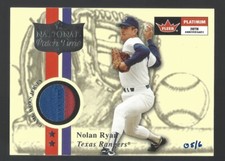 2001 FLEER PLATINUM NATIONAL PATCH TIME NOLAN RYAN 5/6 GAME WORN USED JERSEY