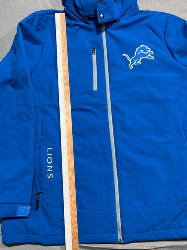Detroit Lions Vintage Jacket Parka Mens XL Blue Embroidered Logo Hooded 80s NFL - Picture 11 of 12