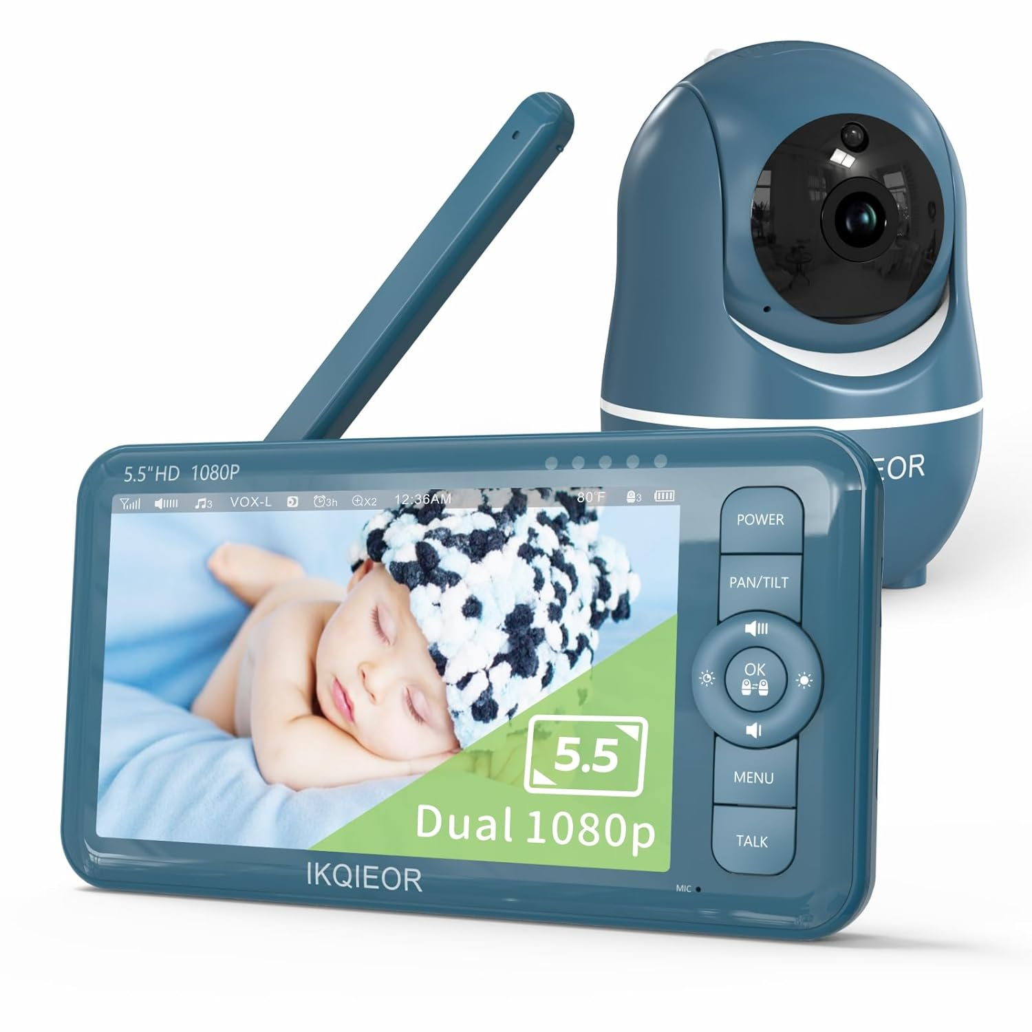 1080P Baby Monitor with Camera and Audio,5.5Inch Video Baby Monitor with 30 Hrs
