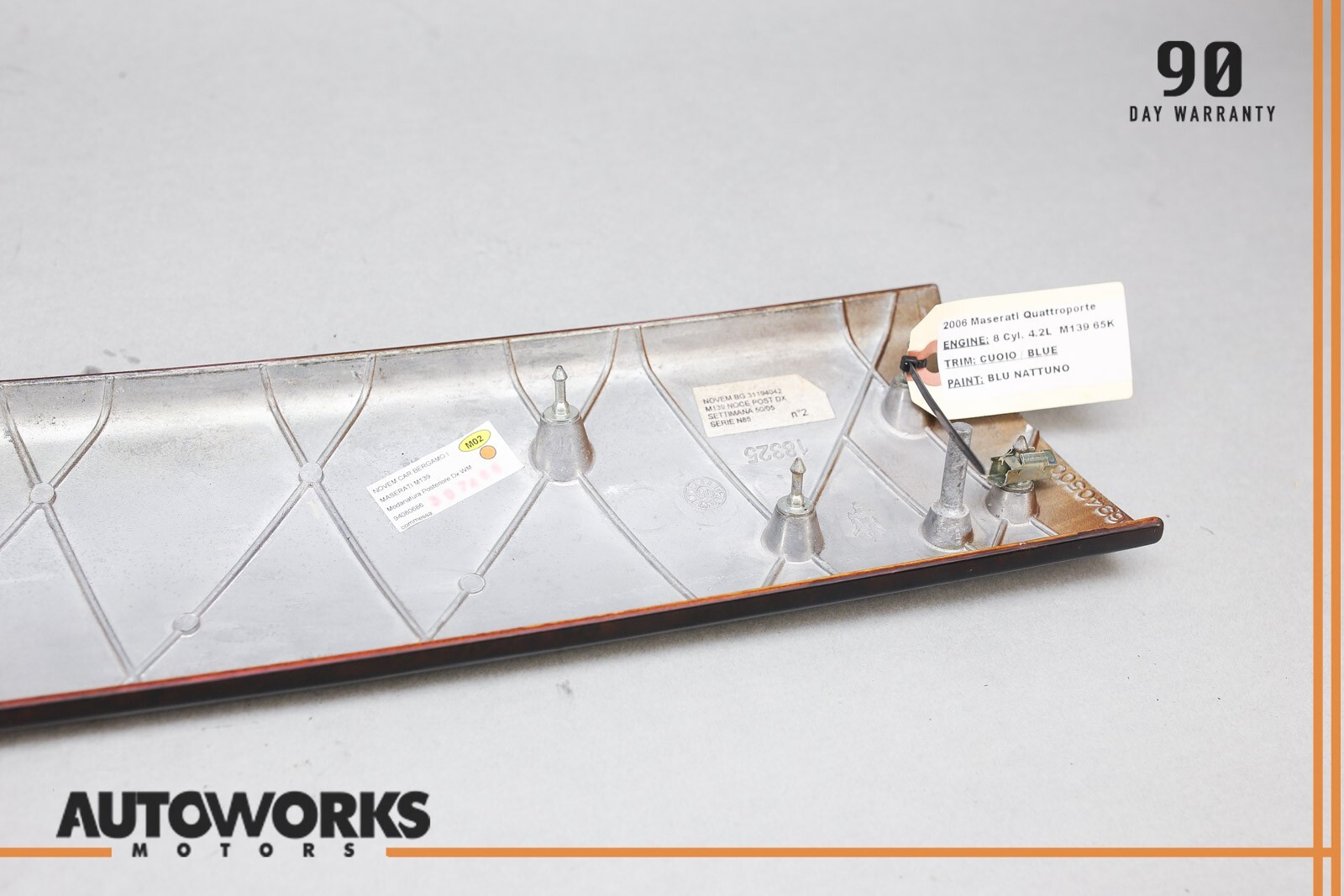 03-13 Maserati Quattroporte M139 Rear Right Side Door Panel Trim Wood OEM