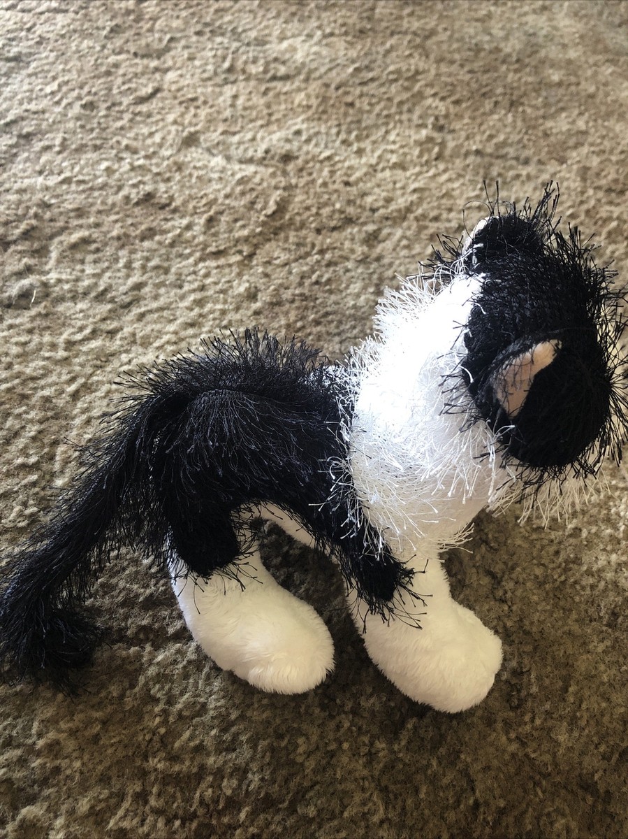 Ganz Webkinz Cat Plush Black White 8