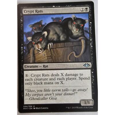 MTG Magic The Gathering Crypt Rats Card Black Modern Horizons 2019