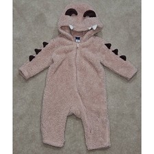 Old Navy Pink Fleece Hooded Monster Outfit Halloween Costume Baby 6-12 Months