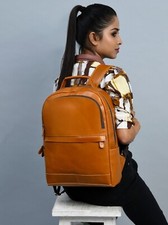 15 In Buffalo Leather Backpack Shoulder Bag Laptop Rucksack Office Handbags