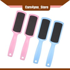 Item of 4 Coarse Fine Dual Sided Foot File Removes Dead Skin Pedicure Blue Pink