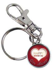 Valentine's Day Love Always Silver Red Pink Key Chain with Clip Jewelry Gift