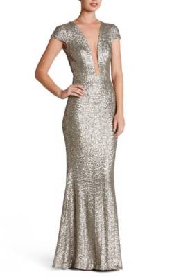 michelle sequin gown dress the population