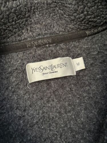 Black YSL Yves Saint Laurent Sherpa quarter zip fleece pullover jumper M - Picture 4 of 19