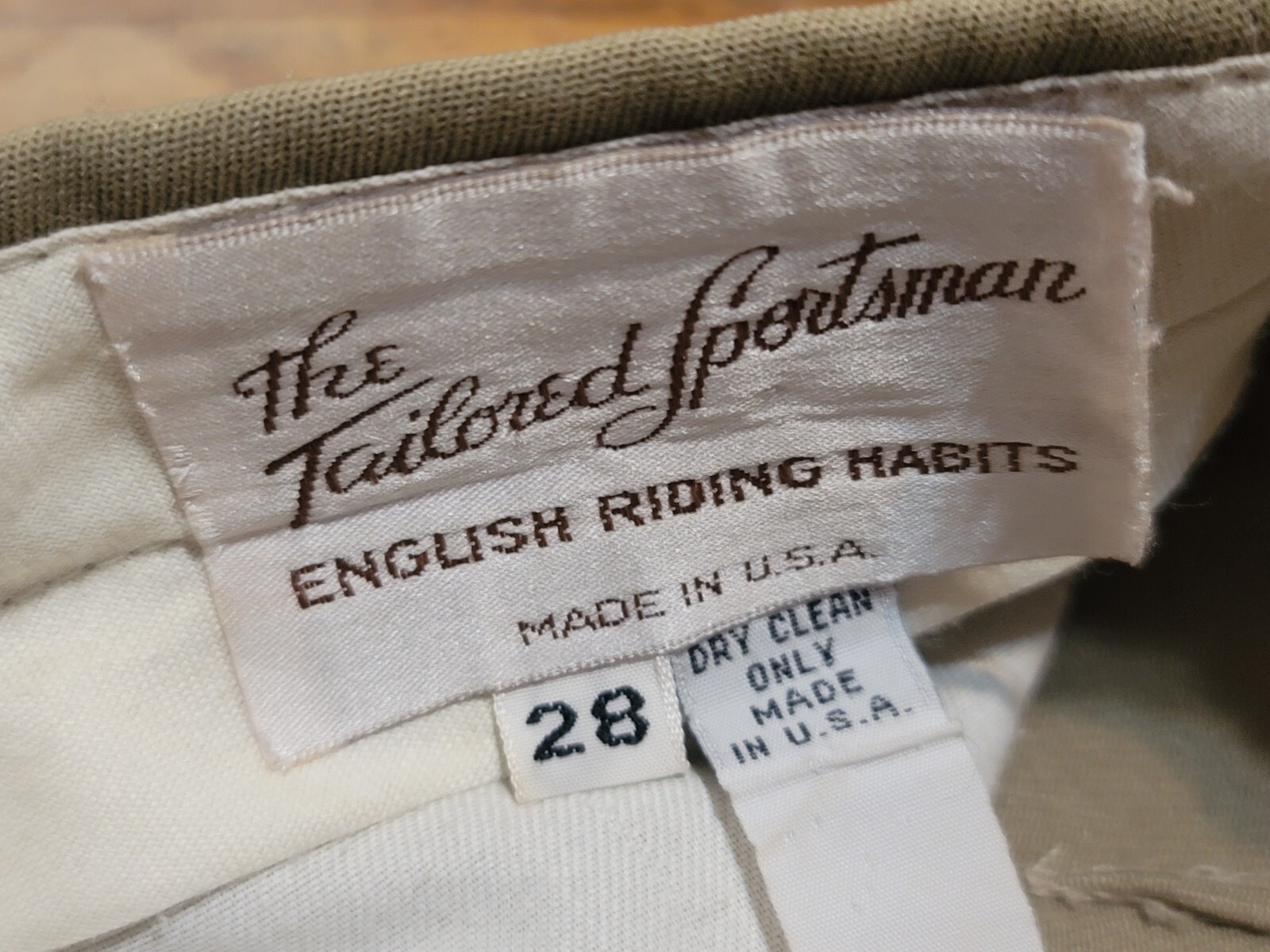 The Tailored Sportsman English Riding Pants Womens 28 Equestrian Made in USA