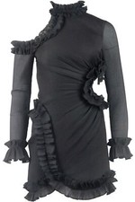 ZIMMERMANN CUTOUT RUFFLED PLISSE ORGANZA MINI DRESS UK 8