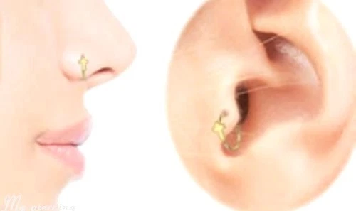 1pc. 20g 5/16" Cross IP 316L Surgical Steel Nose Ring Cartilage Tragus - Image 3 of 3