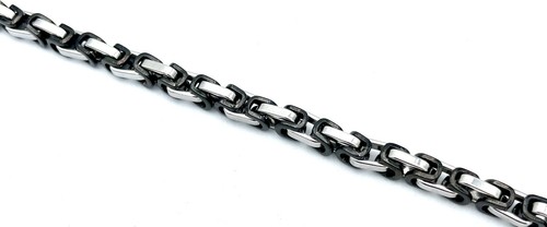 Collar Unisex De Acero Inoxidable Cadena De Ancla Plata/Negro 53cm - Imagen 4 de 5