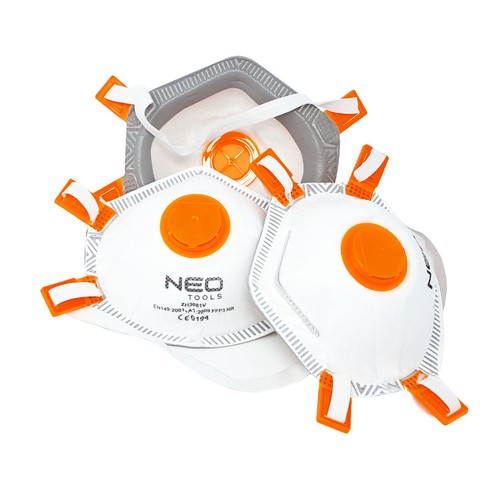 3 Stk. FFP3 Atemschutzmasken mit Ventil Filtermasken Staubmaske - Bild 4 von 4