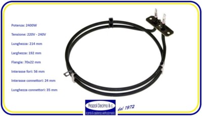 Resistenza Circolare Ariston Indesit Resistenza Circolare Forno Ventilato 2400W - Ricambio Per Ariston E Indesit, Codici C00105319, C00023884 Frigorifero Incasso Ariston - Foto 3