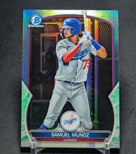 Samuel Munoz Lunar Chrome Refractor Prospect Rookie Card 2023 Bowman #80 Dodgers