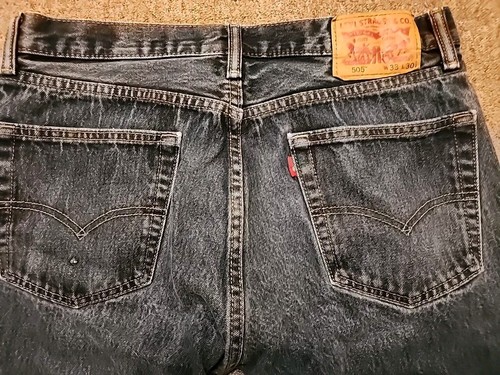 LEVI’S 505 Corte Recto Pierna Lados Para Botas-100% Algodón Denim JEANS 33x30 - Imagen 6 de 7