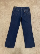Vintage 1970s Levi s Orange Tab Dark Wash Denim Talon Zip Jeans Men s 35x29