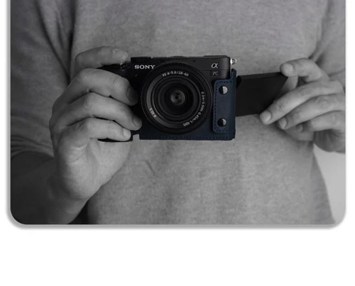 Camera Half Case For Sony A7C Retro Insert Genuine Leather Handmade - Picture 37 of 41
