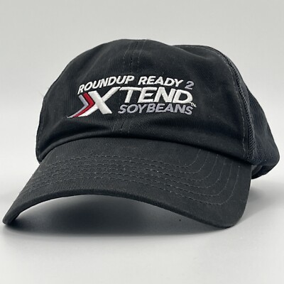 Roundup Ready 2 Xtend Soybeans Hat - Black StrapBack MeshBack Baseball Cap