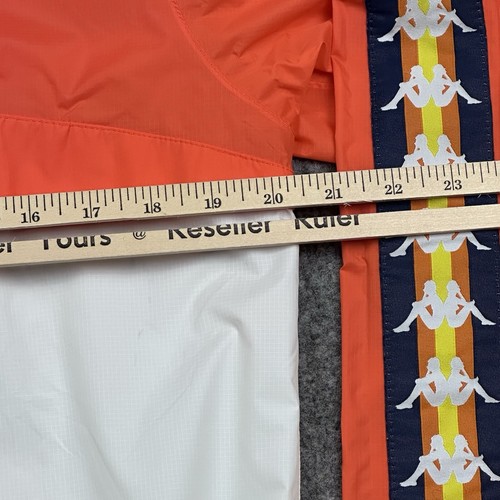 Kappa K Way Windbreaker Jacket Mens S Orange White Le Vrai Leon Banda Packable - Picture 13 of 16