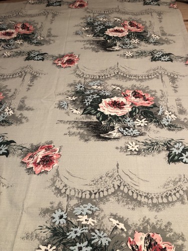 BARKCLOTH Vintage anni '40 ~ 8 pannelli tendaggi "CHARISSE" ~ pannelli perfetti! 66”L x 45”W - Foto 2 di 15