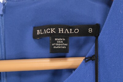 Black Halo NWT Olcay Dress Size 8 in Solid Fantasia Blue Asymmetrical Skirt  | eBay