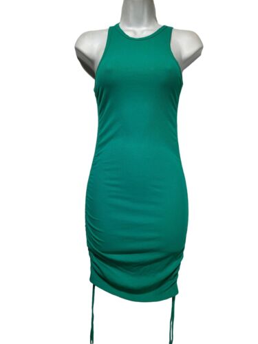 adika sleeveless ribbed ruched Racerback Tank Top dress Womens Size XS