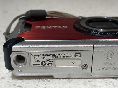PENTAX Optio W80 Digital Compact Camera (red) + Battery | eBay
