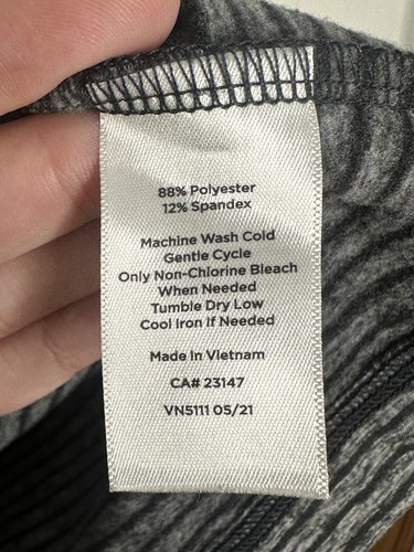T by Talbots Pullover Mujer Cuello Simulado Sudadera Gris Elastizado Rayas Talla M Nuevo sin Etiquetas - Imagen 4 de 5