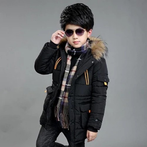 Jacket Autumn Winter Thicken Warm Kids Jackets Fashion Zipper Hooded Boys Coat - Picture 12 of 30