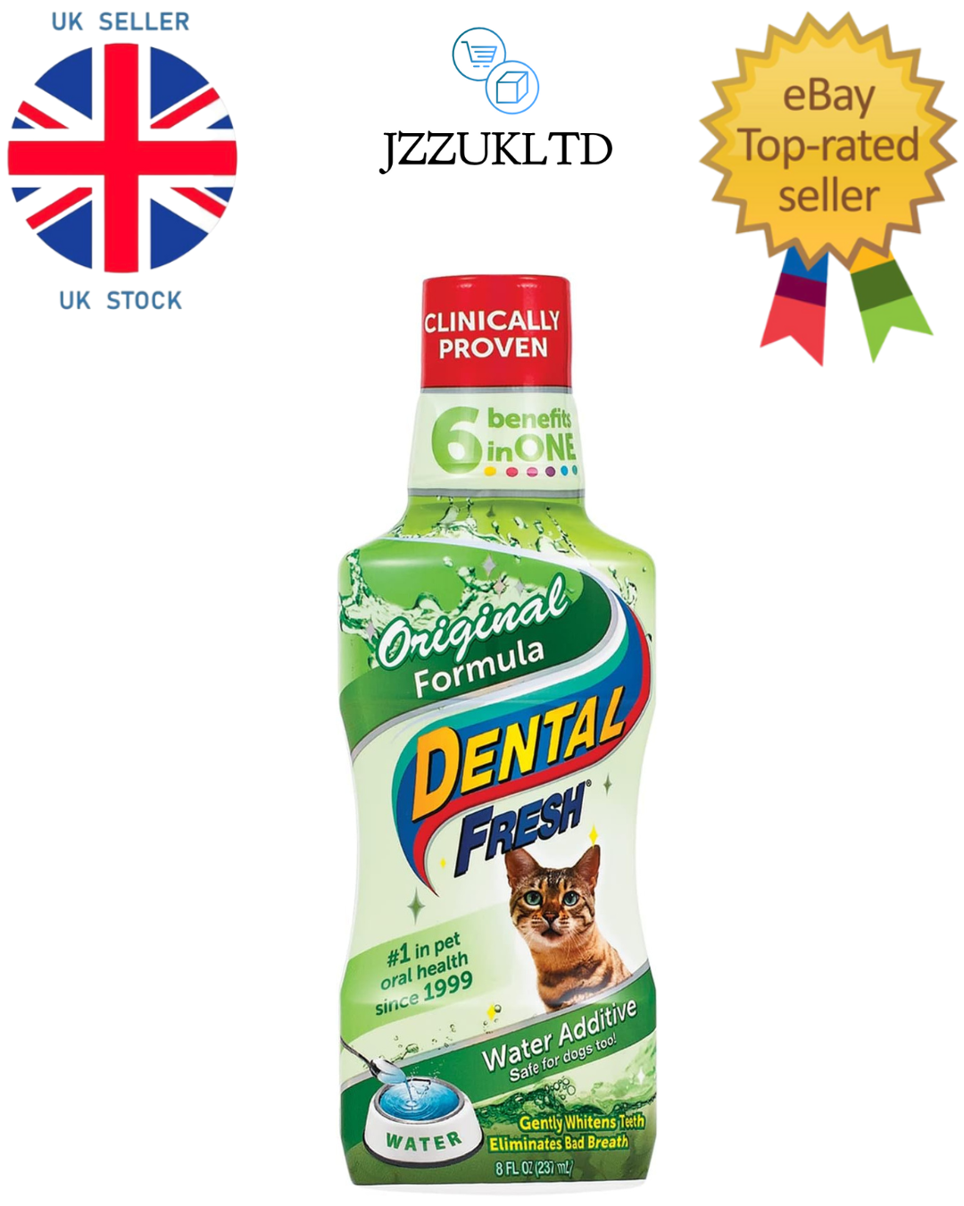 Dental Fresh Water Additive for Cats, Original Formula, 8 oz - USA ...