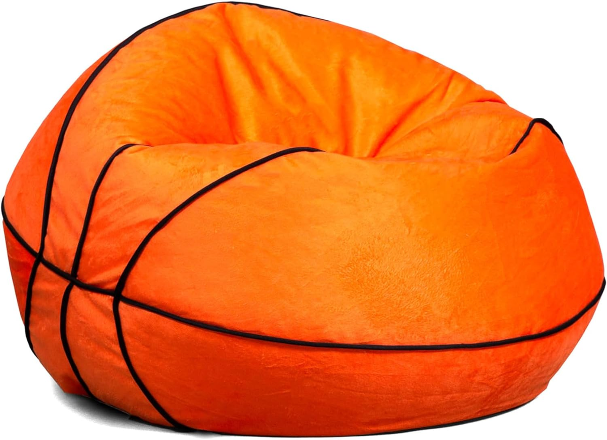 Sports Ball Bean Bag Chair, Basketball Plush, Soft Polyester